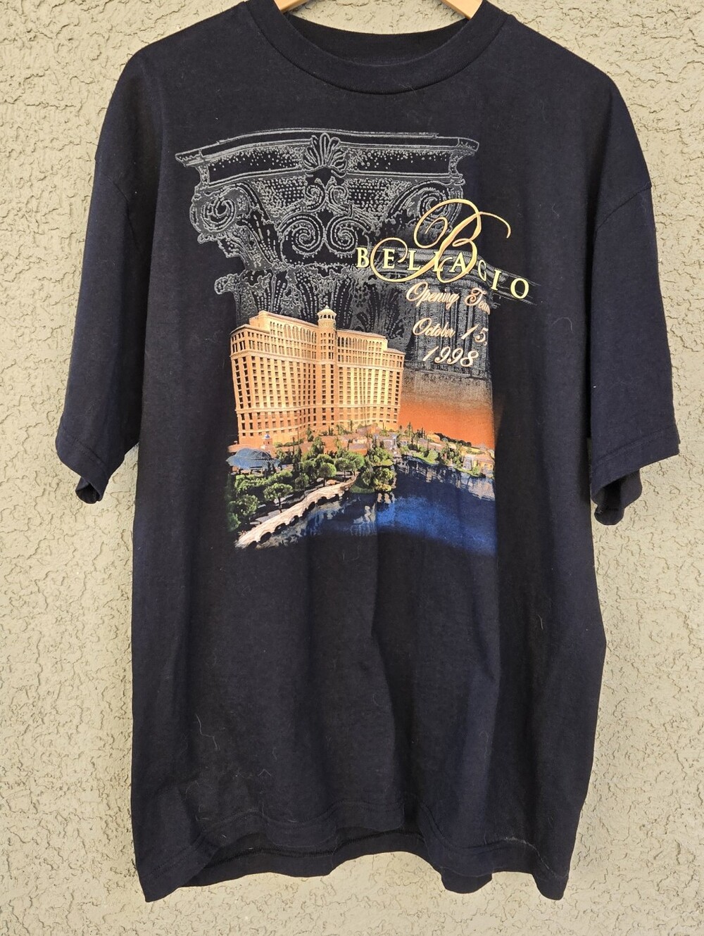 Vintage Bellagio Las Vegas Black Graphic T-Shirt - Men's Souvenir Tee